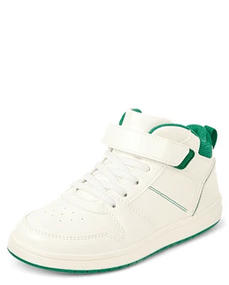 Boys Contrast Cuff Mid Top Sneakers