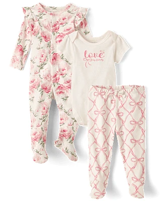 Baby Girls Bow 3-Piece Take Me Home Set
