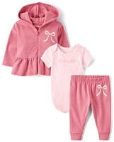 Baby Girls Bow 3-Piece Outfit Set