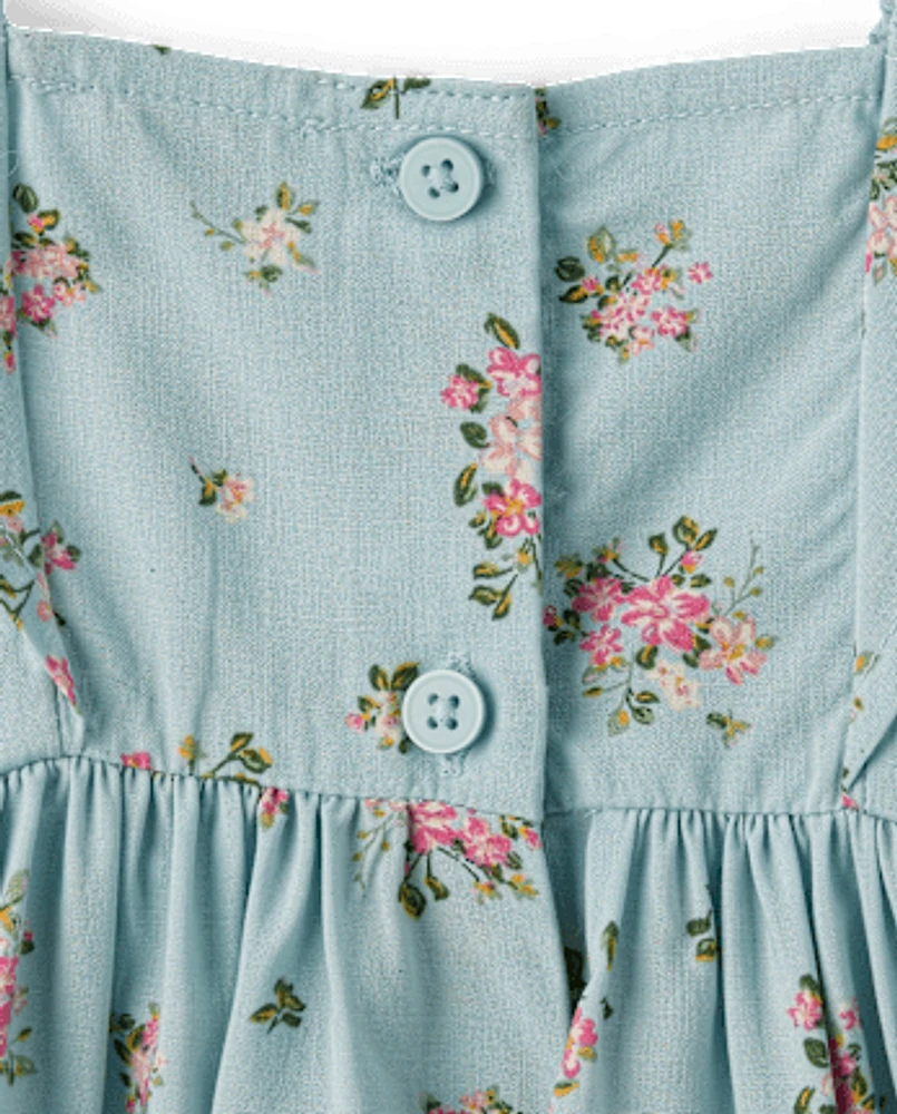 Robe fleurie à volants pour bébé fille