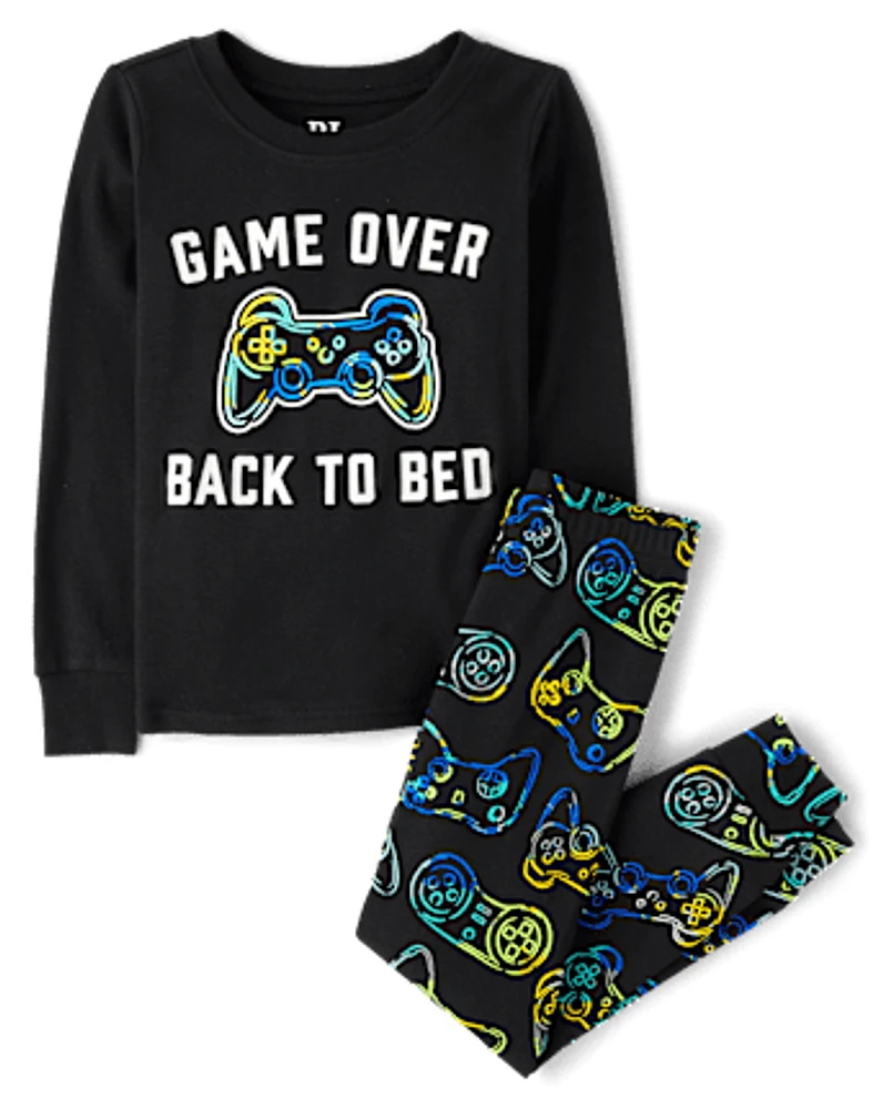 Boys Glow Gamer Snug Fit Cotton Pajamas