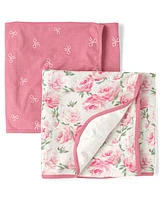 Baby Girls Floral Swaddle Blanket 2-Pack