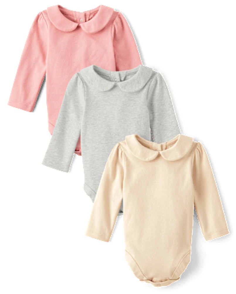 Baby Girls Peter Pan Bodysuit 4-Pack