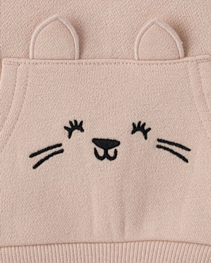 Ensemble de jeu 2 pièces en polaire qualité supérieure pour bébé fille avec ours