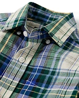 Boys Plaid Poplin Button Up Shirt
