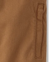 Boys Stretch Roll Cuff Pull On Chino Pants