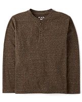 Boys Marled Henley Top