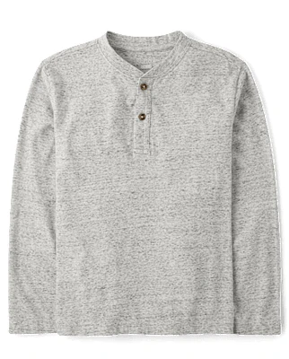 Boys Marled Henley Top