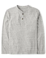 Boys Marled Henley Top