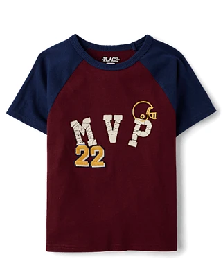 Boys Embroidered Graphic Raglan Top