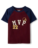 Boys Embroidered Graphic Raglan Top