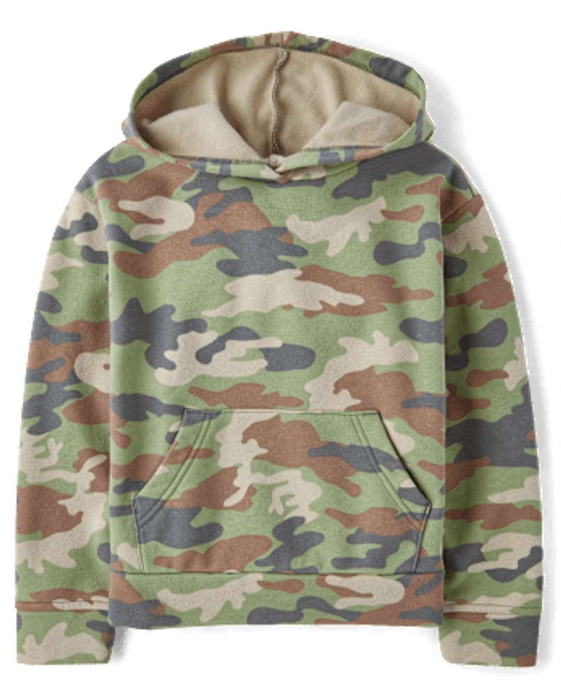 Kids Camo Premium Fleece Hoodie