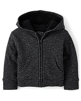Baby And Toddler Fleece Sherpa Lined Zip Up Hoodie