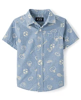 Baby And Toddler Boys Sports Poplin Button Up Shirt