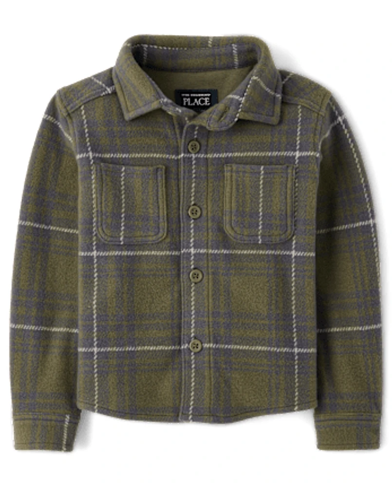 Baby And Toddler Plaid Knit Button Up Shirt