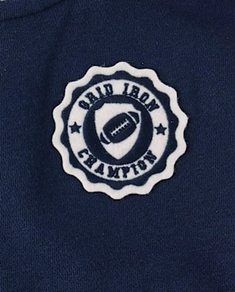Toddler Varsity Patch Premium Fleece Bomber Jacket