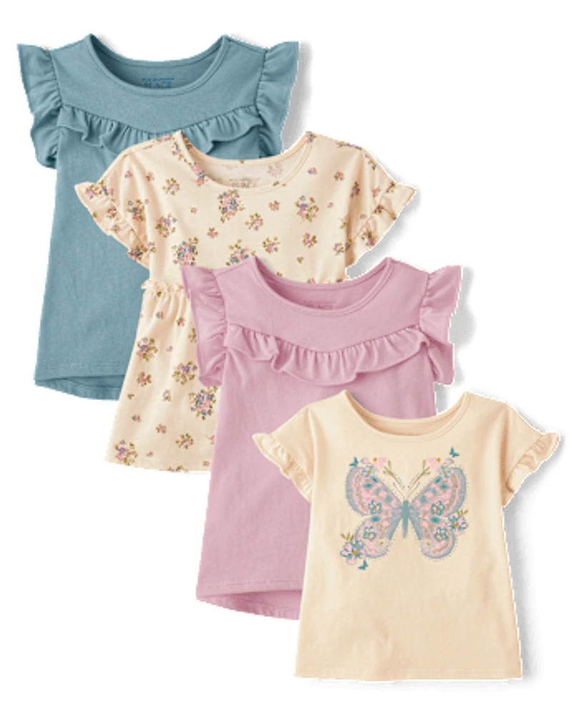 Toddler Girls Butterfly Top 4-Pack