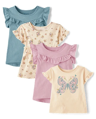 Toddler Girls Butterfly Top 4-Pack