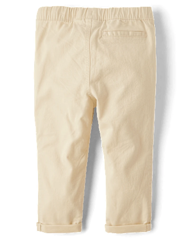 Baby And Toddler Roll Cuff Pull On Chino Pants