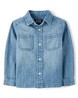 Baby And Toddler Chambray Utility Button Up Shirt