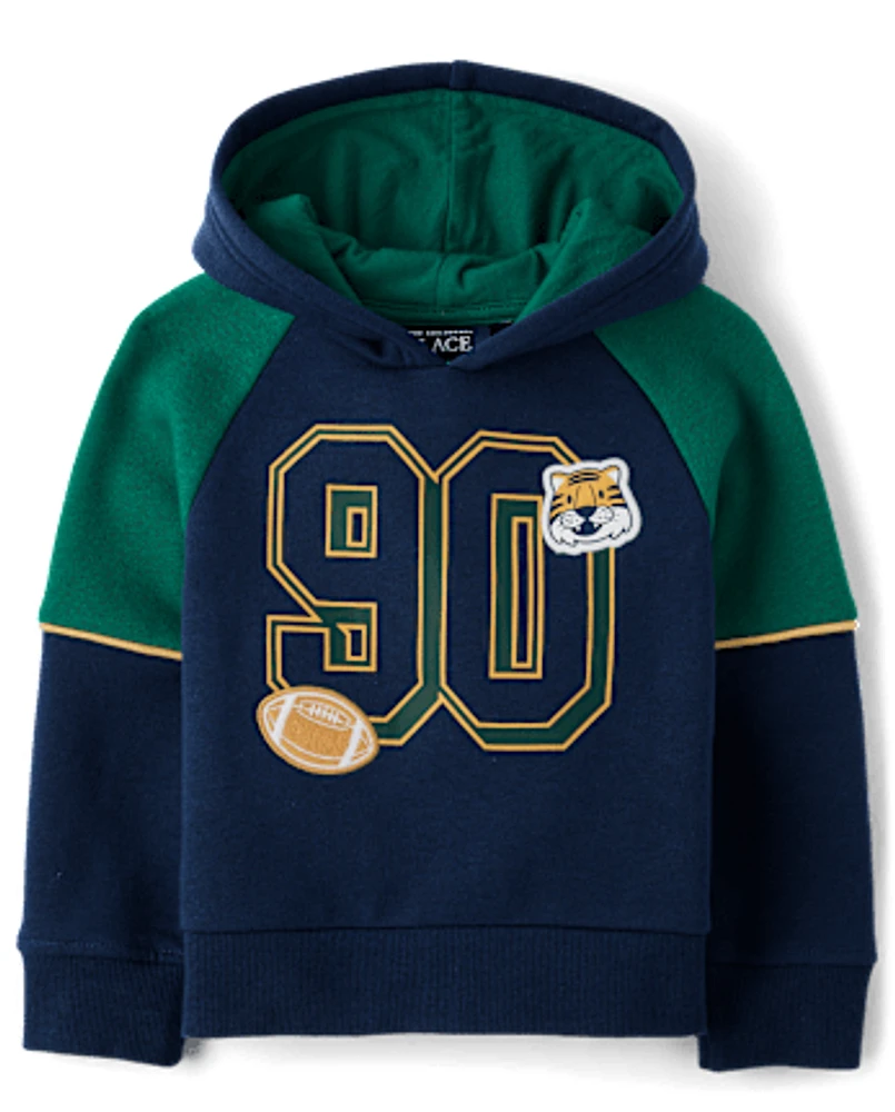 Baby And Toddler Boys Embroidered Varsity Premium Fleece Hoodie
