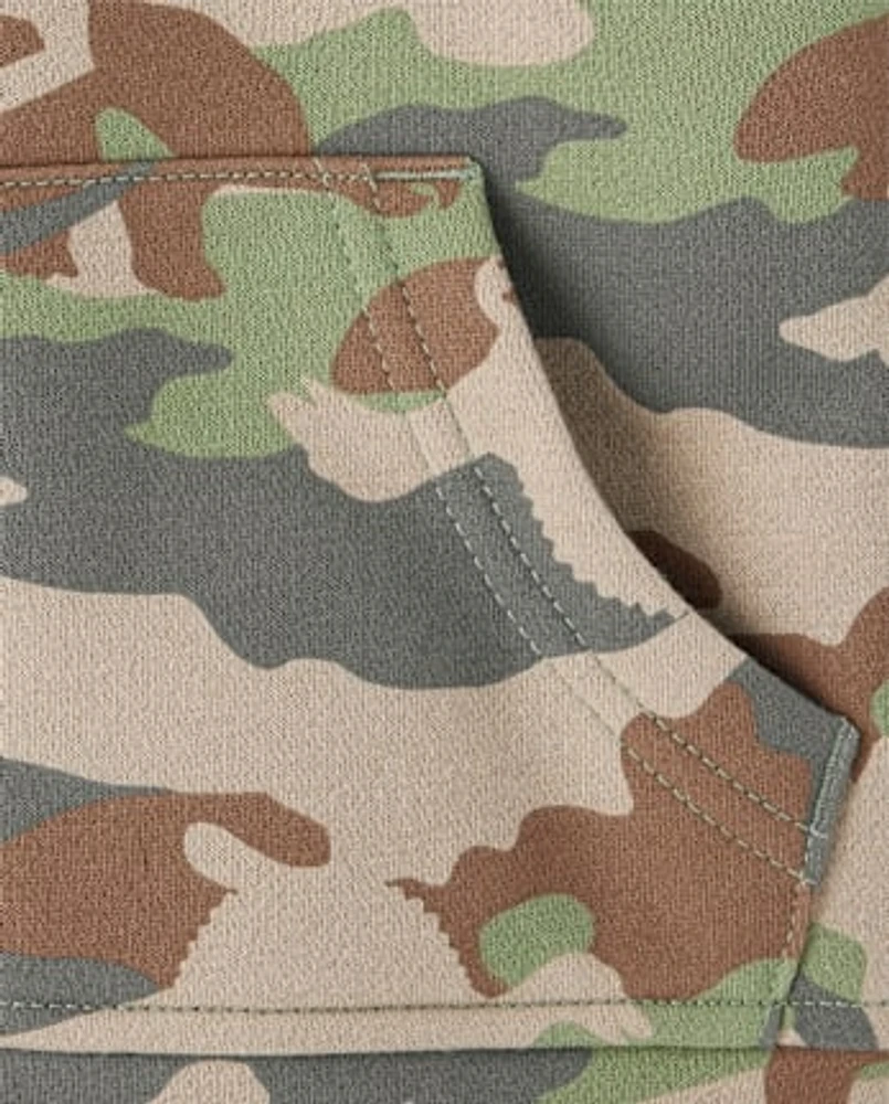 Sweats à capuche zippés en polaire sherpa de qualité supérieure pour bébés et tout-petits, motif camouflage