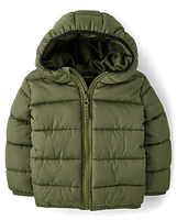 Toddler Boys Hooded Puffer Jacket