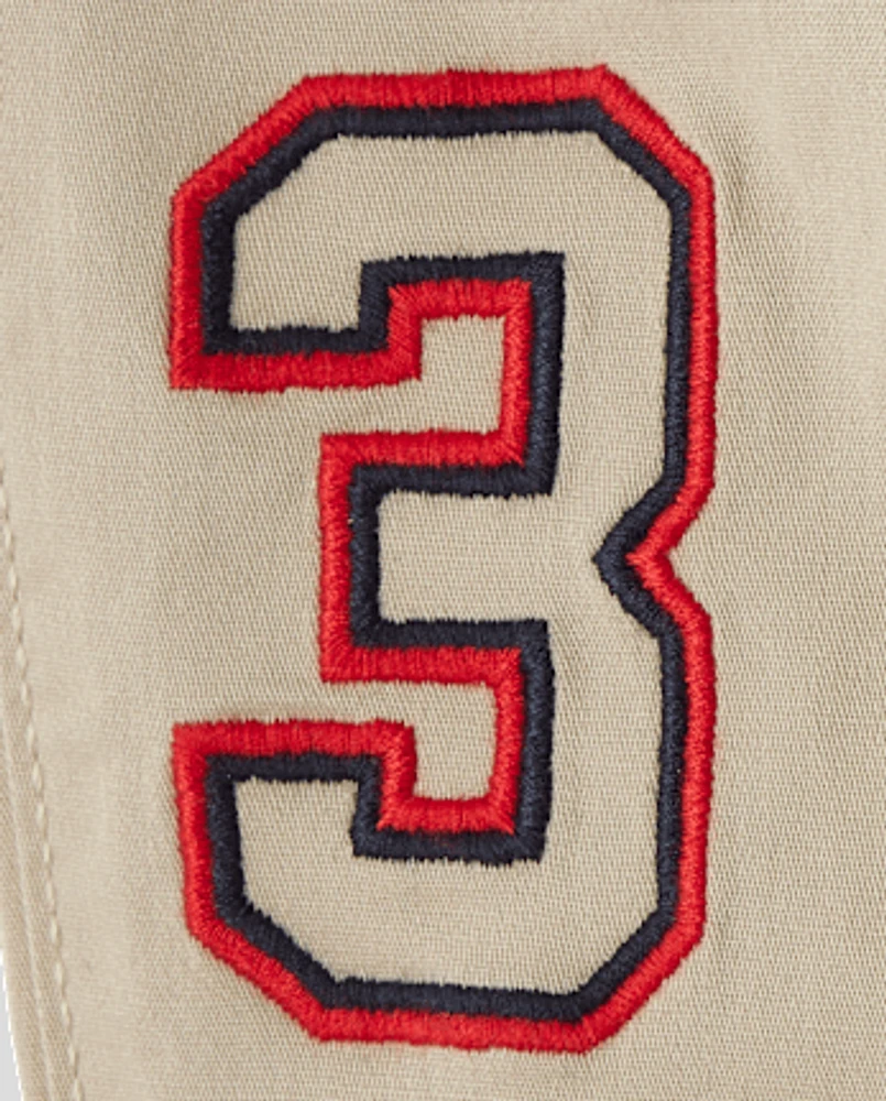 Baby And Toddler Embroidered Varsity Pull On Jogger Pants