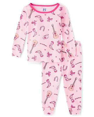 Baby And Toddler Girls Bow Cowgirl Snug Fit Cotton Pajamas