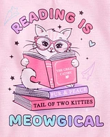 Girls Cat Reading Pajamas