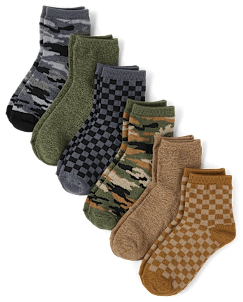 Boys Camo Midi Socks 6-Pack