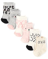 Baby Girls Cat Midi Socks 6-Pack