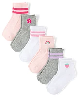 Toddler Girls Icon Cushioned Midi Socks 6-Pack