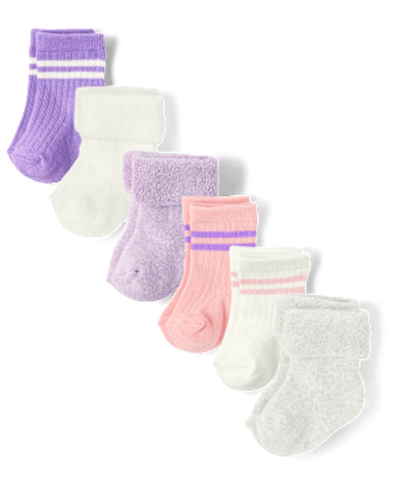 Baby Girls Striped Midi Socks 6-Pack