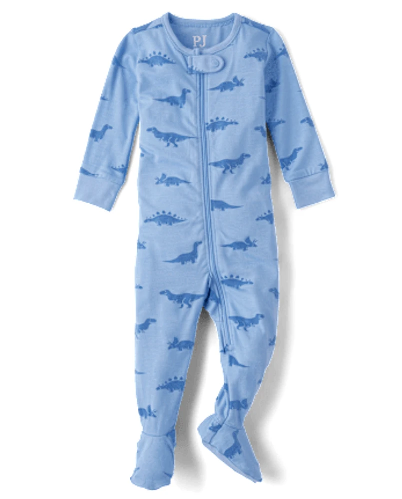 Baby And Toddler Boys Dino Footed One Piece Pajamas