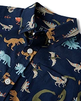Baby And Toddler Boys Dino Poplin Button Up Shirt