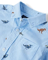 Baby And Toddler Boys Dino Button Up Shirt