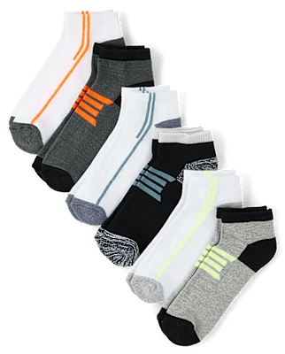 Boys Colorblock Cushioned Ankle Socks 6-Pack