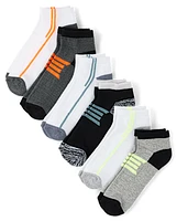 Boys Colorblock Cushioned Ankle Socks 6-Pack