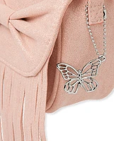 Girls Shimmer Bow Fringe Bag