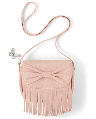 Girls Shimmer Bow Fringe Bag