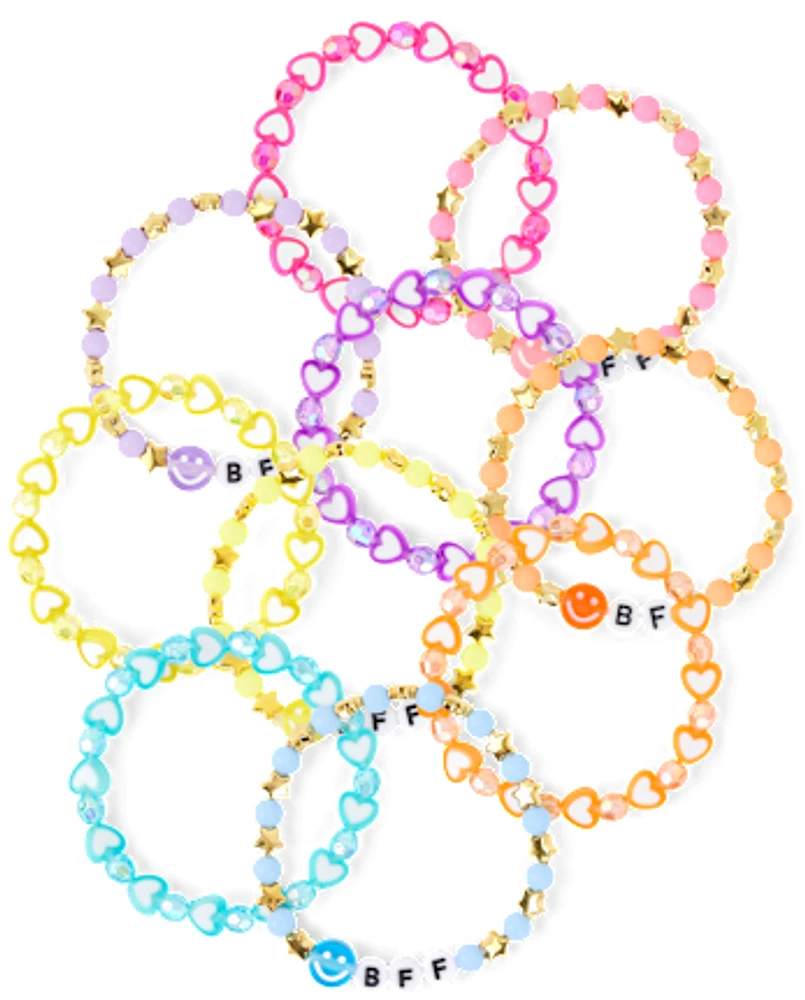 Girls BFF Beaded Bracelet 10-Pack