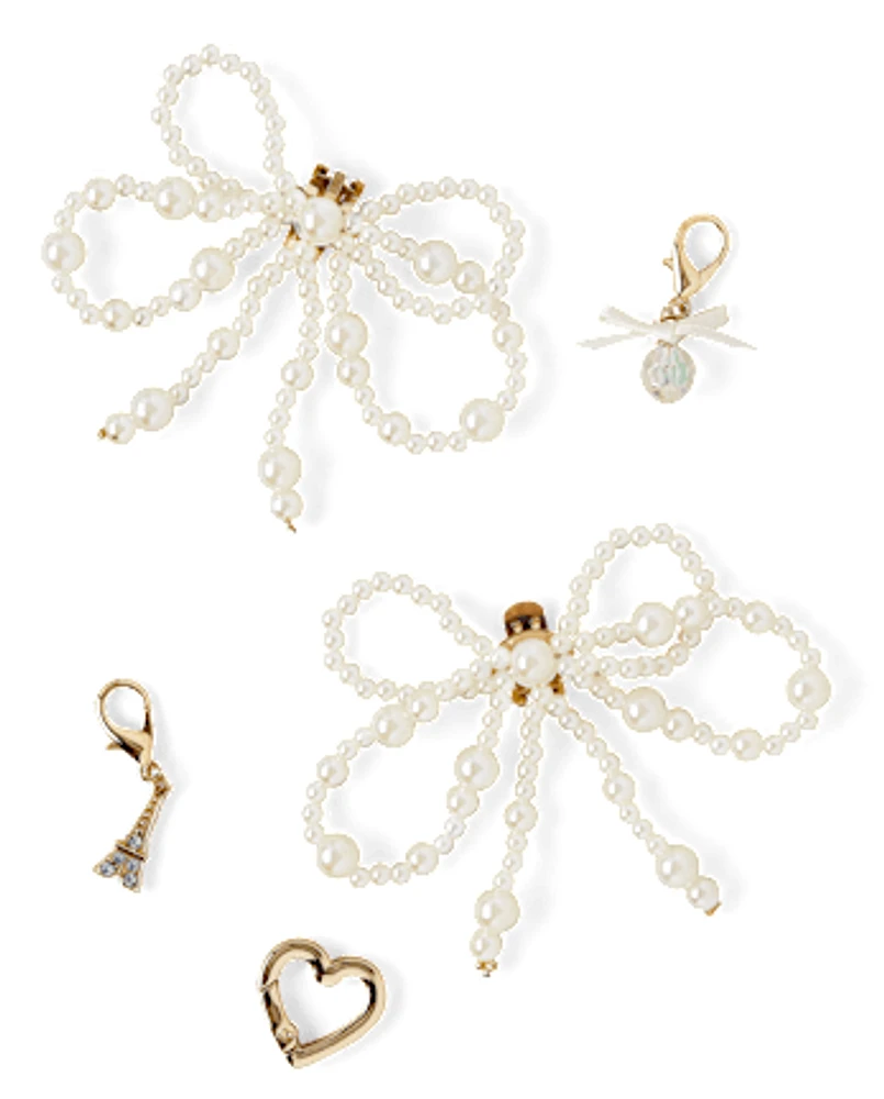 Girls Bow Shoelace Charm 5-Pack