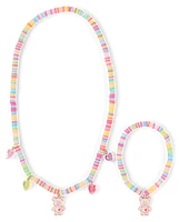 Girls Bear Beaded 2-Piece Jewelry Set