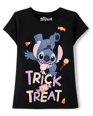 Girls Trick Or Treat Stitch Graphic Tee