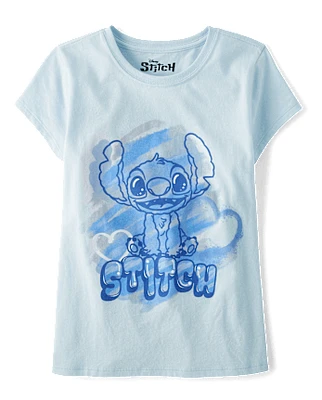 Girls Airbrush Stitch Graphic Tee