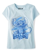 Girls Airbrush Stitch Graphic Tee