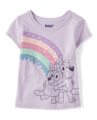 Toddler Girls Rainbow Bluey Graphic Tee