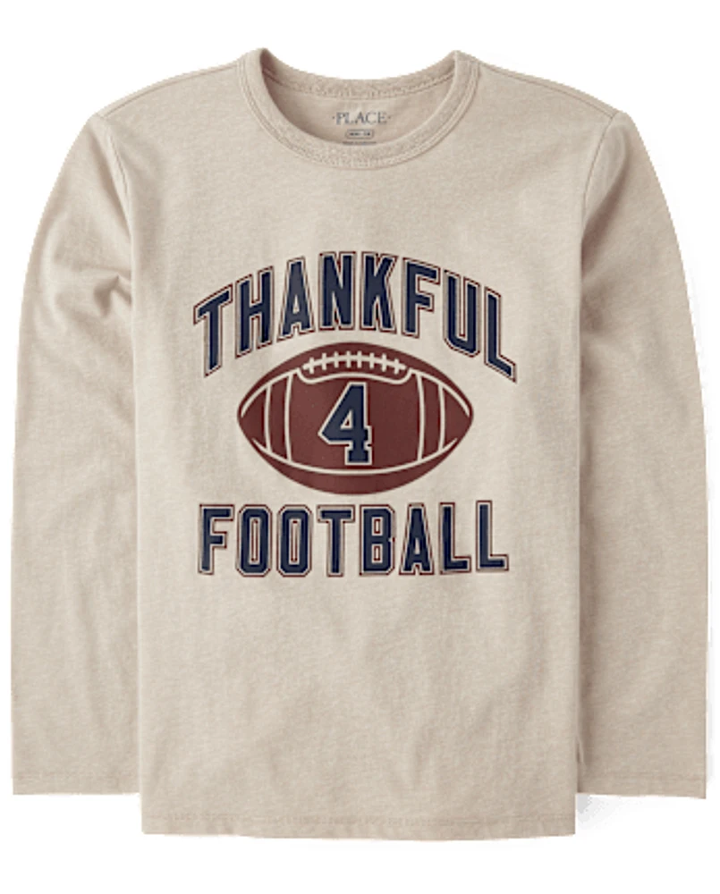 Boys Thankful 4 Football Graphic Tee