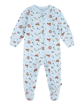 Baby Boys Huggies Farm Animal Footed Coverall